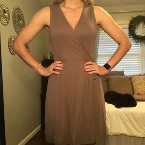 Army green wrap dress sleeveless